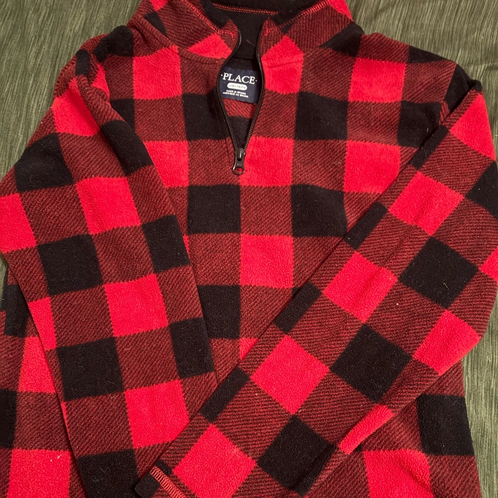 Place Men's Checkered Zip-Up Sweater